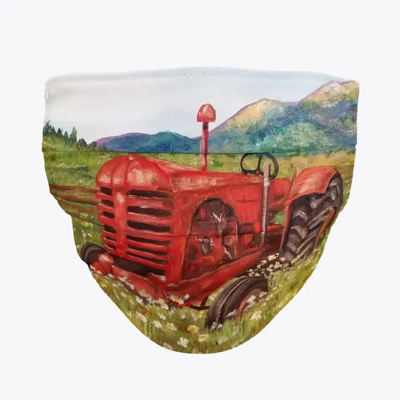 Rustic Tractor Farm Face Mask