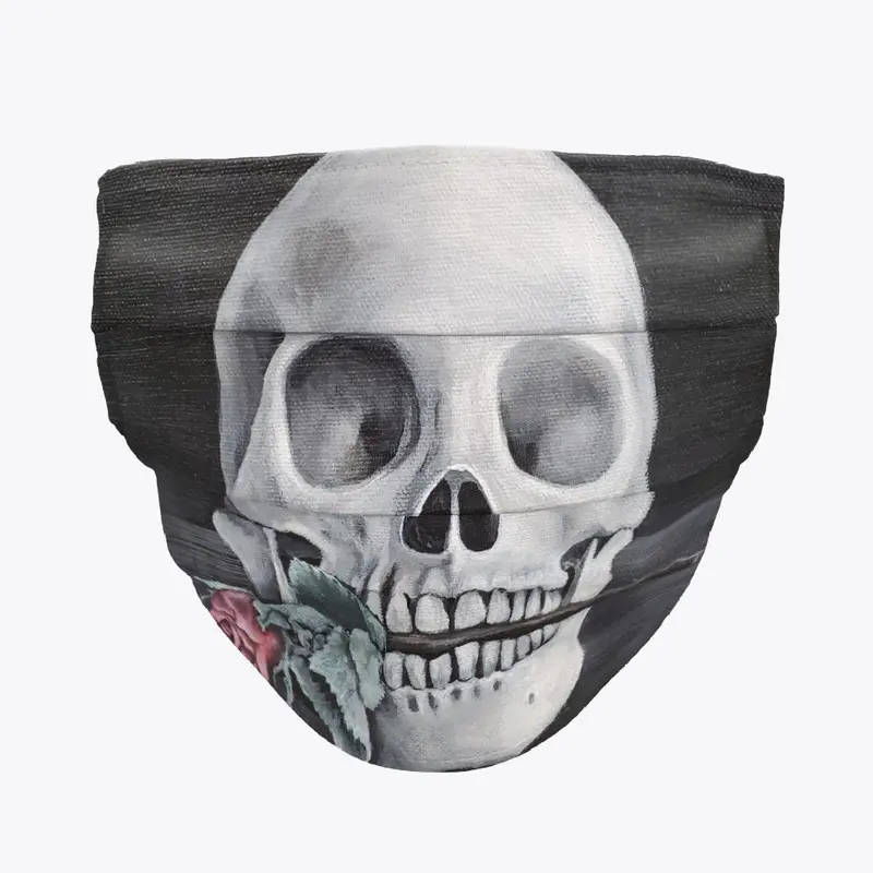 Skull with Rose Face Mask