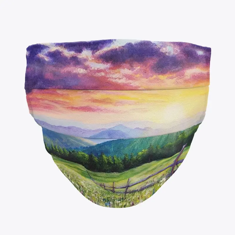 Sunset Meadow Face Mask
